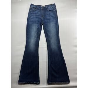 Kancan Women's Flare Leg Blue Stretch Denim Jeans - Size 11 (30x33)